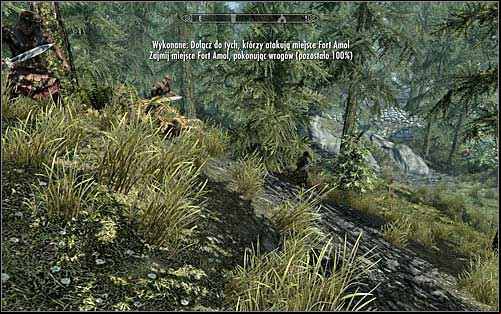 Surprisingly, the Legionnaires are hiding in the forest (the above screen), so its possible you miss them at first - The Battle for Fort Amol | Imperial Legion Quests - Imperial Legion Quests - The Elder Scrolls V: Skyrim Game Guide