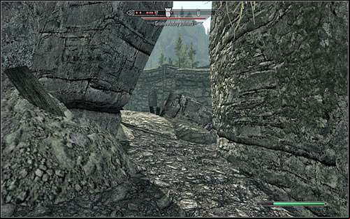 A much safer way into the fort is to go from the north to find a hole in the east part of the wall (the above screen) - The Battle for Fort Amol | Imperial Legion Quests - Imperial Legion Quests - The Elder Scrolls V: Skyrim Game Guide