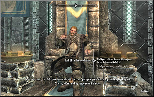 When you get to the Palace of the Kings, locate Ulfric Stormcloak and initiate dialogue to tell him that you have found the crown (the above screen) - The Jagged Crown - p.2 | Stormcloak Rebellion Quests - Stormcloak Rebellion Quests - The Elder Scrolls V: Skyrim Game Guide
