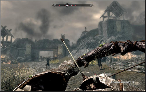 If you prefer ranged combat, I dont recommend approaching the barricade, but eliminating enemy archers from a safe distance (the above screen), counting on one of the Stormcloaks to break through the barricade - Battle for Whiterun | Stormcloak Rebellion Quests - Stormcloak Rebellion Quests - The Elder Scrolls V: Skyrim Game Guide