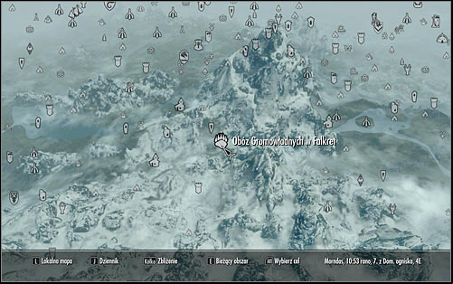 Leave the palace, open the world map and plan a journey to the Falkreath Stormcloak Camp (the above screen) - Liberation of Skyrim - p.1 | Stormcloak Rebellion Quests - Stormcloak Rebellion Quests - The Elder Scrolls V: Skyrim Game Guide