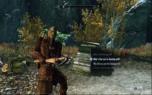 Follow it and you will come across yet another future member - Agmear - the Dawnguard - Beginning - The Elder Scrolls V: Skyrim - Dawnguard - Game Guide and Walkthrough