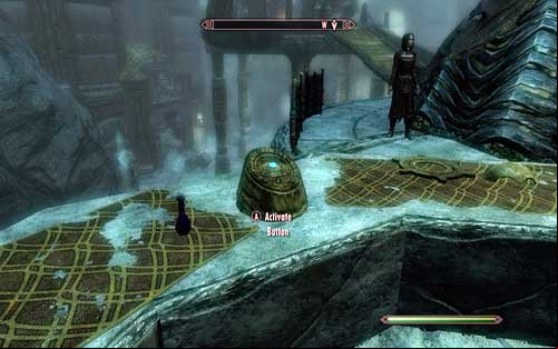 To lower it, press the button placed on the console on the nearby table - Lost to the Ages - p. 2 - Mutual side missions - The Elder Scrolls V: Skyrim - Dawnguard - Game Guide and Walkthrough