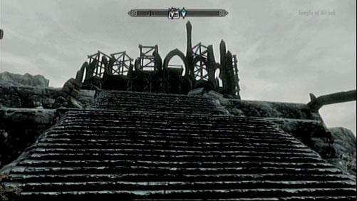 When you reach the large construction, speak to Frea - shes the only one in the area who isnt haunted - Reach the Temple of Miraak | Main story mode - Dragonborn - Main story mode - Dragonborn - The Elder Scrolls V: Skyrim - Dragonborn Game Guide