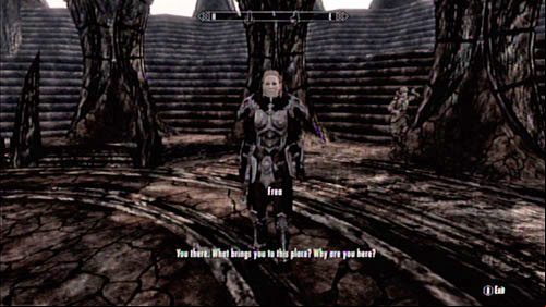 The Temple of Miraak is a very peculiar place - all the workers who are building it are somehow possessed - Talk to Frea - part 1 | Main story mode - The Temple of Miraak - Main story mode - The Temple of Miraak - The Elder Scrolls V: Skyrim - Dragonborn Game Guide