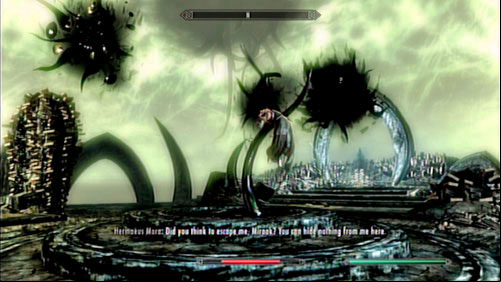 The tactic against Miraak is quite easy - stay as close to him as possible and attack in close combat (hes far more dangerous during a ranged fight) - Defeat Miraak | Main story mode - At the Summit of Apocrypha - Main story mode - At the Summit of Apocrypha - The Elder Scrolls V: Skyrim - Dragonborn Game Guide