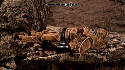 Approach the gate and you should find the corpse of a Redoran Guard on the stairs - its the one who was supposed to accompany you - Served Cold | Side missions - Raven Rock - Side missions - Raven Rock - The Elder Scrolls V: Skyrim - Dragonborn Game Guide