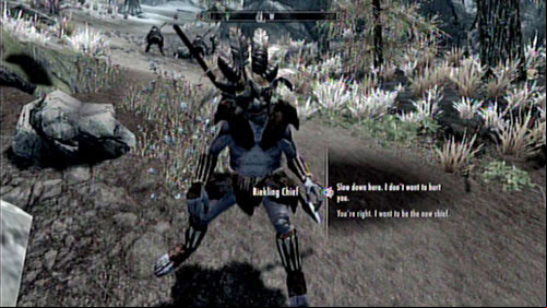 Before you manage to walk away from the battlefield left from the Nord camp, you will be approached by the Rieklings Chief (who bothered to come to you personally) - The Chief of Thirsk Hall | Side missions - Thirsk Hall and Bujolds Retreat - Side missions - Thirsk Hall and Bujolds Retreat - The Elder Scrolls V: Skyrim - Dragonborn Game Guide