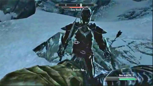 The best tactic is bringing along a very powerful companion (Serana will do just fine) and convincing a Dragon to help you (by using the Bend Will Shout) - Ebony Warrior | Side missions - Others - Side missions - Others - The Elder Scrolls V: Skyrim - Dragonborn Game Guide