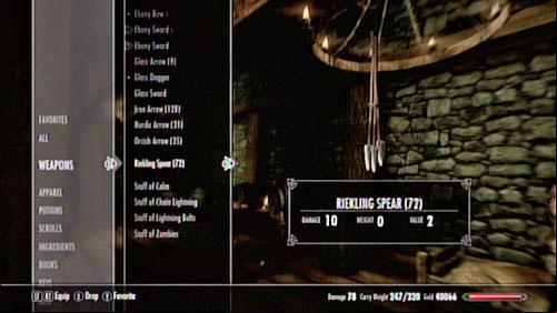 After obtaining the proper amount of spears, return to the quest giver and collect your gold reward (depending on your level) - Bring 50 Riekling Spears to Hilund | Other missions - Other missions - The Elder Scrolls V: Skyrim - Dragonborn Game Guide