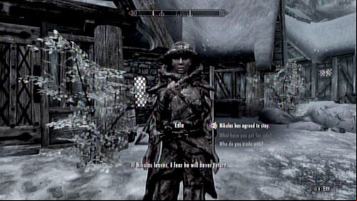 After completing the objective, meet with Edla and receive her gratitude - Convince Nikulas to stay in Skaal Village | Other missions - Other missions - The Elder Scrolls V: Skyrim - Dragonborn Game Guide