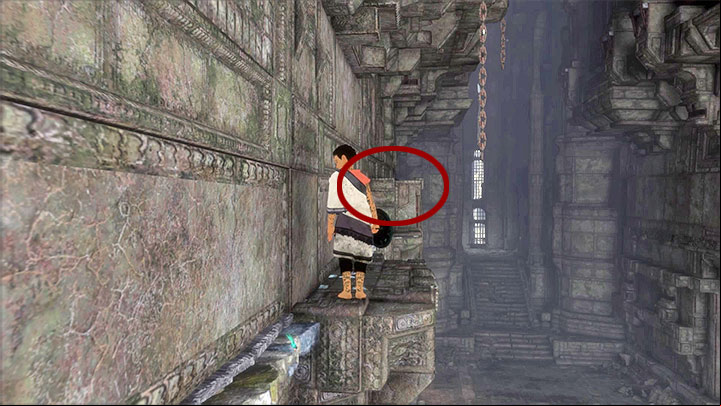 Return down along the same path - Cross the first ruins using the mirror | Walkthrough - Walkthrough - The Last Guardian Game Guide