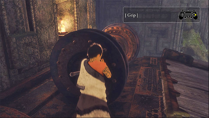 In here, take interest in the weight shown in screenshot 1 - Solve the vat of blue liquid puzzle | Walkthrough - Walkthrough - The Last Guardian Game Guide
