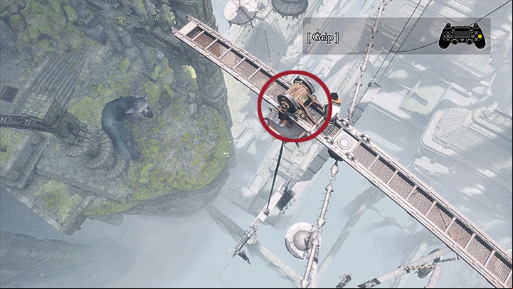 You can now climb to the very top of the structure with the pane attached to it - High-altitude climb | Walkthrough - Walkthrough - The Last Guardian Game Guide