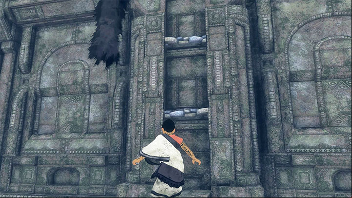 After that, call on Trico, jump onto his back and continue the journey - High-altitude climb | Walkthrough - Walkthrough - The Last Guardian Game Guide