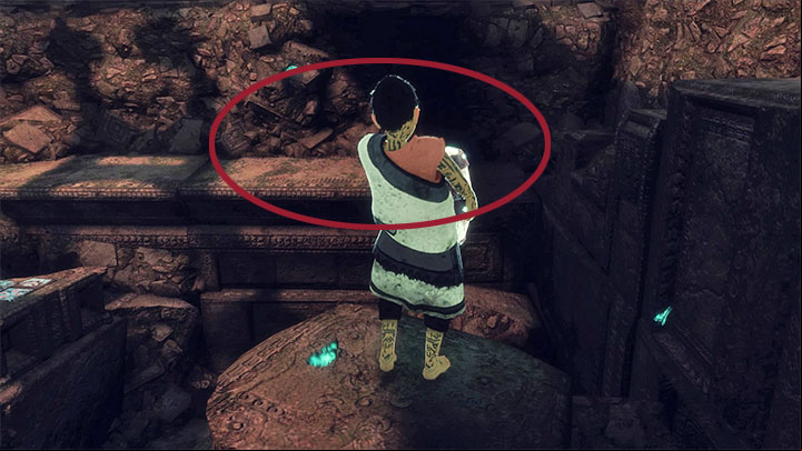 It is not going to be easy to deliver the barrel to Trico, because you will have to reach the upper level with it and the boy cannot climb while carrying items - Feed Trico and cross the dark tunnel | Walkthrough - Walkthrough - The Last Guardian Game Guide