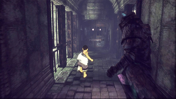 Remove the blockade before the boy is caught by enemies - Feed Trico and get out of the hall with the large dome | Walkthrough - Walkthrough - The Last Guardian Game Guide