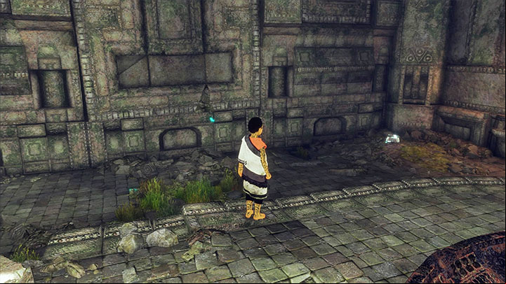 There is a barrel in the side room that you are ing by. Only the boy can get inside. - Roll over the cage and leave the ruins with Trico | Walkthrough - Walkthrough - The Last Guardian Game Guide