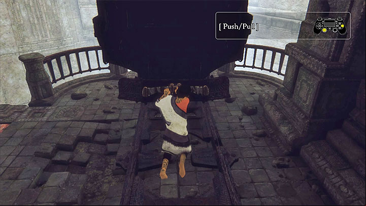 Push the wagon on the enemy monster - Help Trico during the fight and save him from dying | Walkthrough - Walkthrough - The Last Guardian Game Guide