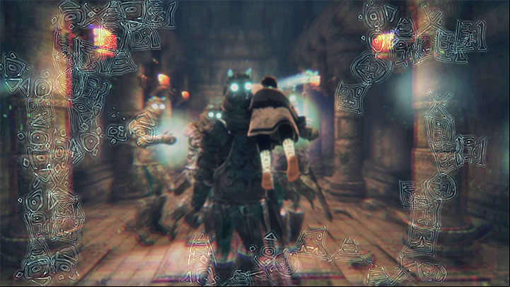 After you are grappled, keep pressing all of the buttons - Defeat the suits of armour and get out of the cage area | Walkthrough - Walkthrough - The Last Guardian Game Guide