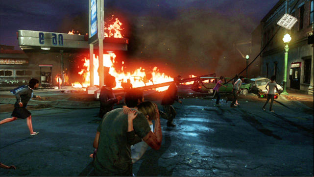 Once you witness a big explosion, turn right - The Last of Us: Prologue Walkthrough - Prologue - The Last of Us Guide