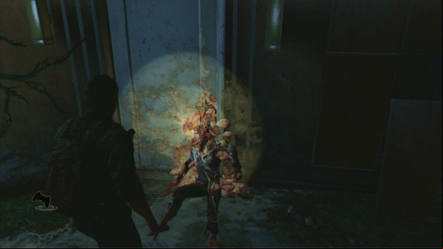 As soon as you encounter a corpse of a dead infected, move it by pressing the triangle - The Last of Us: Downtown, The Outskirts Walkthrough, map - The Outskirts - The Last of Us Guide