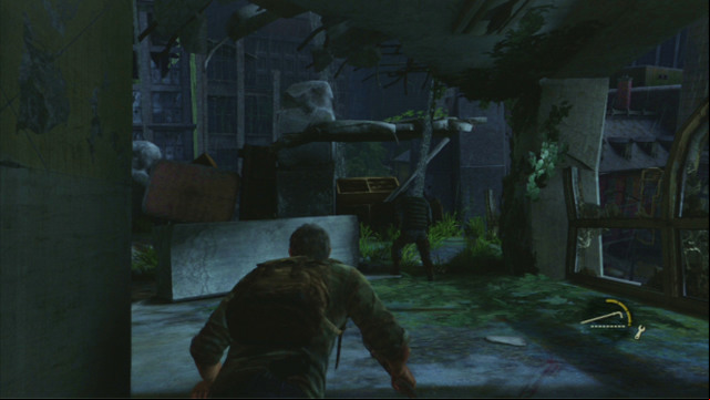 Right behind the corner, you will bump into the first enemy - The Last of Us: Downtown, The Outskirts Walkthrough, map - The Outskirts - The Last of Us Guide