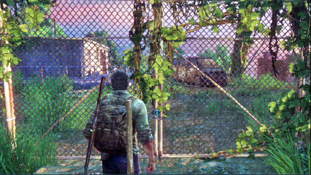 Once you reach a fence with the barb wire, try to open the gate and go left - The Last of Us: The Woods, Bills Town Walkthrough - Bills Town - The Last of Us Guide