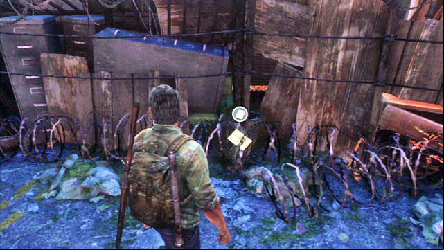 As you walk ahead, you will approach a large barricade - The Last of Us: The Woods, Bills Town Walkthrough - Bills Town - The Last of Us Guide