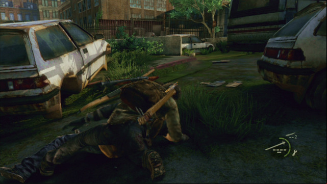 After you take cover, wait for the nearest enemy to stop and wake several steps while turned away from you - The Last of Us: Alone and Forsaken, Pittsburgh Walkthrough, map - Pittsburgh - The Last of Us Guide