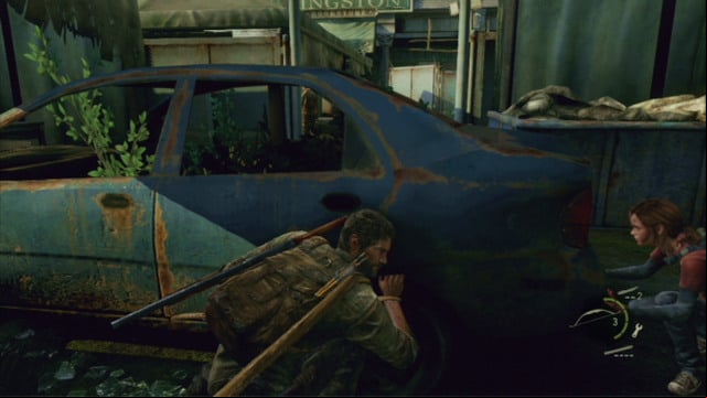 First, go to the left end of this location and take cover behind the blue vehicle - The Last of Us: Alone and Forsaken, Pittsburgh Walkthrough, map - Pittsburgh - The Last of Us Guide