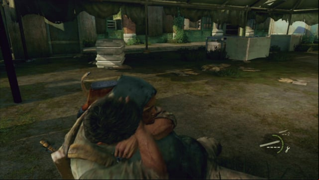 Take cover behind the car again and wait for the next bandit to come; strangle him too - The Last of Us: Alone and Forsaken, Pittsburgh Walkthrough, map - Pittsburgh - The Last of Us Guide