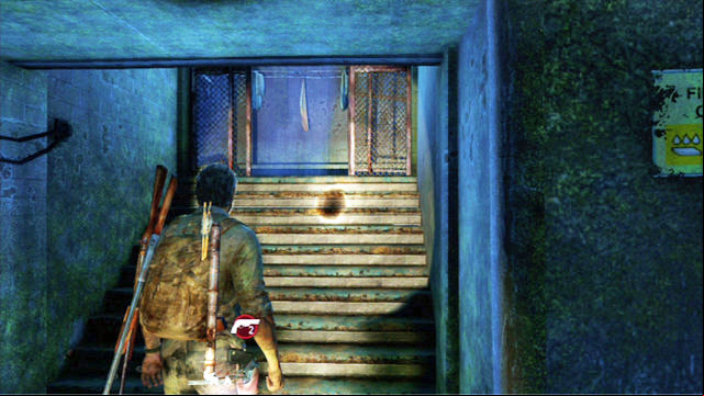 After you kill out all of the enemies, search through the room to the right and keep going ahead - The Last of Us: Sewers, The Suburbs Walkthrough - The Suburbs - The Last of Us Guide
