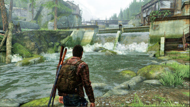 By running against the current, you will soon reach one of the hydroelectric dams - The Last of Us: Hydroelectric Dam, Tommys Dam Walkthrough - Tommys Dam - The Last of Us Guide