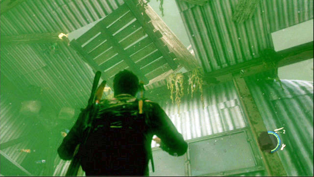 You should notice a big sunken container while underwater - The Last of Us: Hydroelectric Dam, Tommys Dam Walkthrough - Tommys Dam - The Last of Us Guide