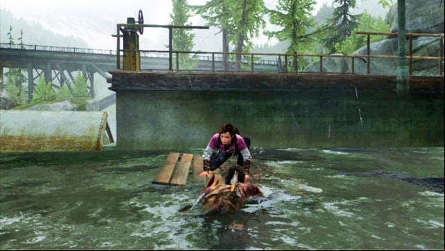 Thanks to the platform, you will be able to transport Ellie over to the other side of the dam - The Last of Us: Hydroelectric Dam, Tommys Dam Walkthrough - Tommys Dam - The Last of Us Guide
