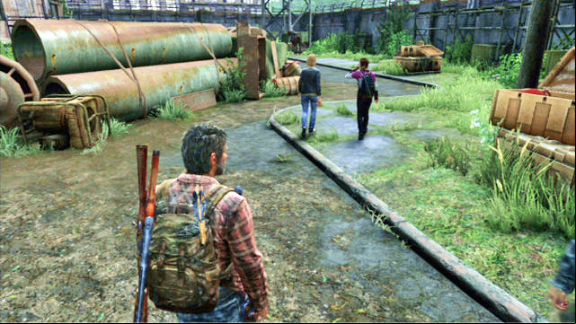 Past the gate, you will meet your brother and his girlfriend - The Last of Us: Hydroelectric Dam, Tommys Dam Walkthrough - Tommys Dam - The Last of Us Guide