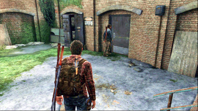 After the turbines are started, continue behind Tommy into the office downstairs - The Last of Us: Hydroelectric Dam, Tommys Dam Walkthrough - Tommys Dam - The Last of Us Guide