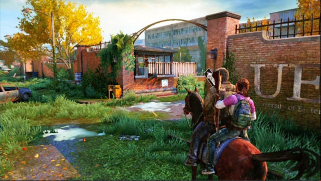 After this chapter starts, keep going ahead along the only available path - The Last of Us: Go Big Horns! The University Walkthrough - The University - The Last of Us Guide