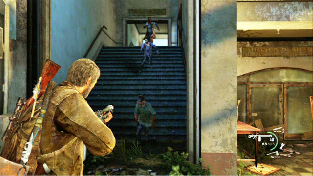 There is quite an army of mutants waiting there for you - The Last of Us: Go Big Horns! The University Walkthrough - The University - The Last of Us Guide