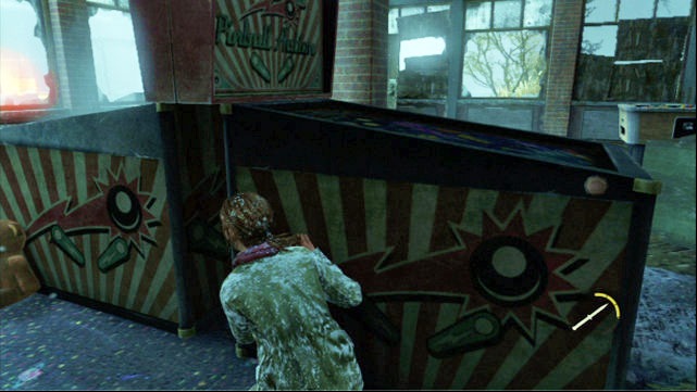 Enter through the hole to the right (when the bandits go away) and jump through the window to the left - The Last of Us: Cabin Resort, Lakeside Resort Walkthrough - Lakeside Resort - The Last of Us Guide