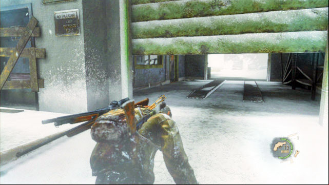 At first, keep to the right of the road and walk under the gate next to the petrol station - The Last of Us: Cabin Resort, Lakeside Resort Walkthrough - Lakeside Resort - The Last of Us Guide