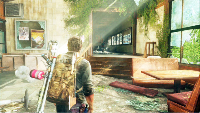 Lean the ladder against the wall and follow the girl - The Last of Us: Highway Exit, Bus Depot Walkthrough - Bus Depot - The Last of Us Guide