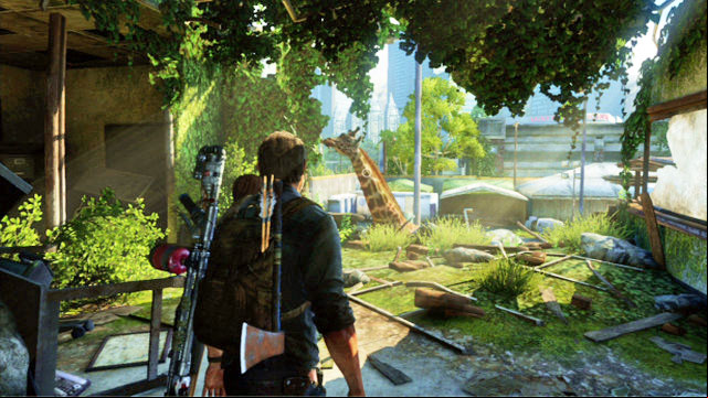 This way, you will reach a feeding giraffe - The Last of Us: Highway Exit, Bus Depot Walkthrough - Bus Depot - The Last of Us Guide