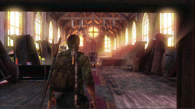 In Bills second hideout, climb the stairs and approach the stained-glass windows at the other end of the church - The Last of Us: Bills Town, Artifacts and pendants - Artifacts and pendants - The Last of Us Guide