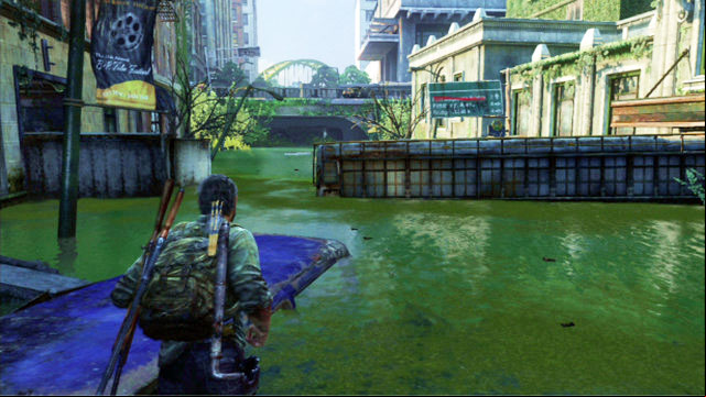 When you will be swimming towards the wooden plank for Ellie, make it over through the container on the left - The Last of Us: Alone and Forsaken (Pittsburgh), Artifacts and pendants - Artifacts and pendants - The Last of Us Guide