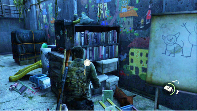 While sneaking, you will find a room that resembles a kindergarten - The Last of Us: The Suburbs - Sewer, Artifacts and pendants - Artifacts and pendants - The Last of Us Guide