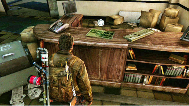 At the other side, there is a desk with the map on it - The Last of Us: The University, Artifacts and pendants - Artifacts and pendants - The Last of Us Guide
