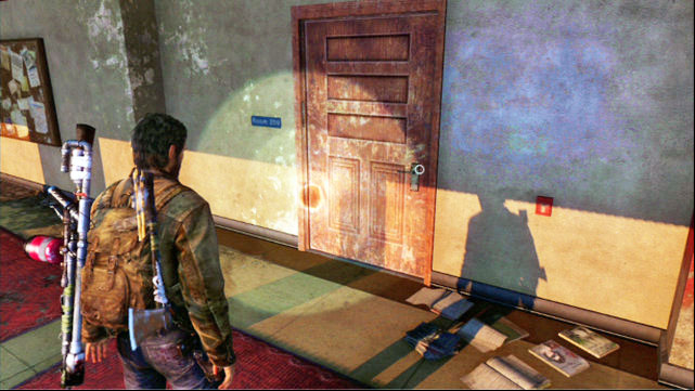 After the encounter with the bloater, climb up to the second floor and search through the room to the right of the stairs - The Last of Us: The University, Artifacts and pendants - Artifacts and pendants - The Last of Us Guide