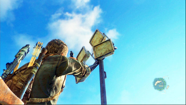 There is a lamppost in front of that tent, with the pendant hanging down from it - The Last of Us: Bus Depot, Artifacts and pendants - Artifacts and pendants - The Last of Us Guide